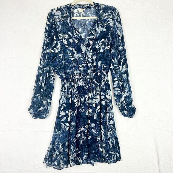 Shoshanna Alura Dress Size 8 Floral Navy Cocktail Wedding Guest - Picture 2 of 10